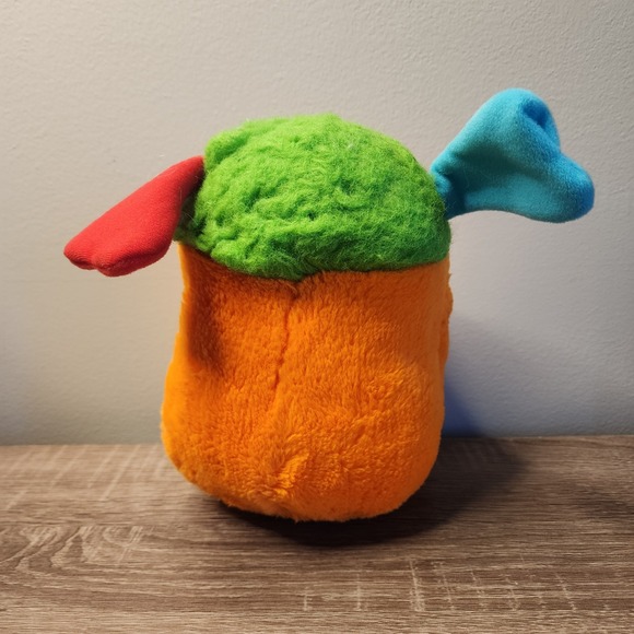 Vintage 1980s Orange Yellow Green Popples Stuffed Animal Plush Toy Hidden Pouch - Picture 4 of 7